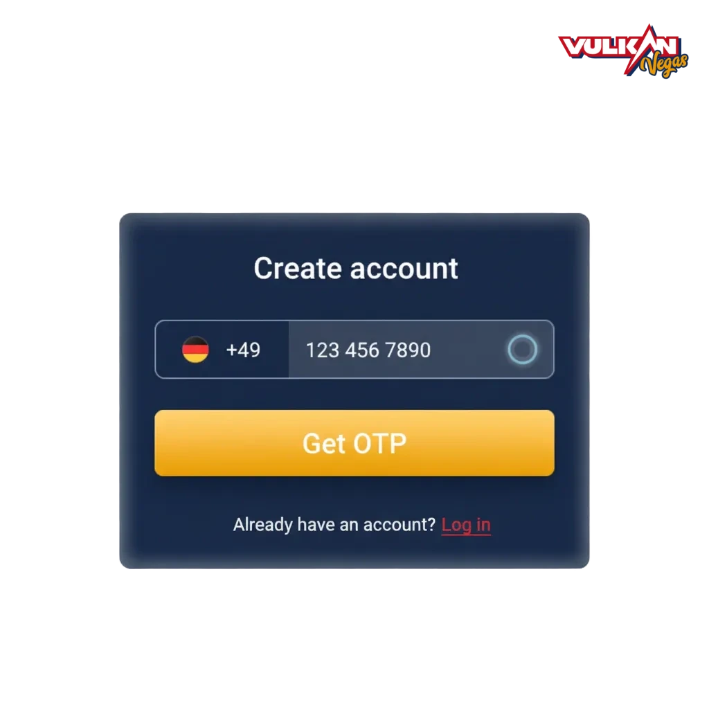 Vulkan Vegas Registrierung, Login und Verifizierung auf Website/App; Bonus bis 1.500 € + 150 Freispiele.