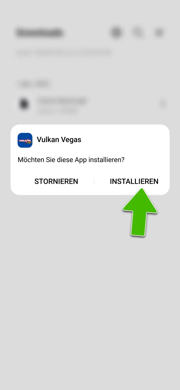 Bestätige das Setup von Vulkan Vegas.