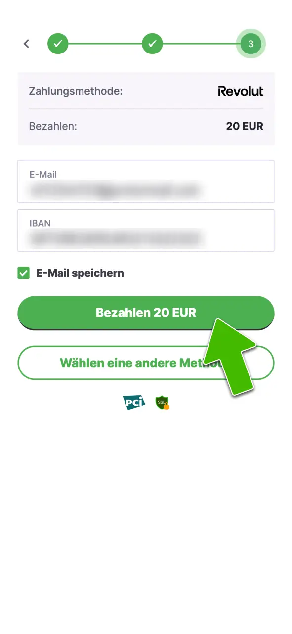 Tätige deine Einzahlung bei Vulkan Vegas.