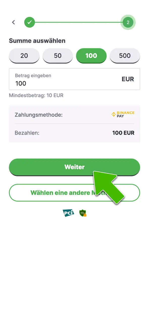 Tätige eine Einzahlung bei Vulkan Vegas.