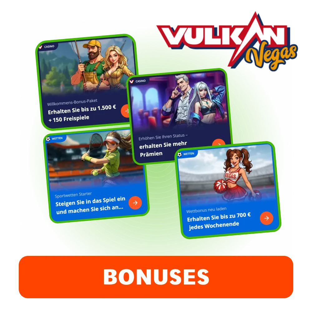 Aktiviere faire Angebote bei Vulkan Vegas.